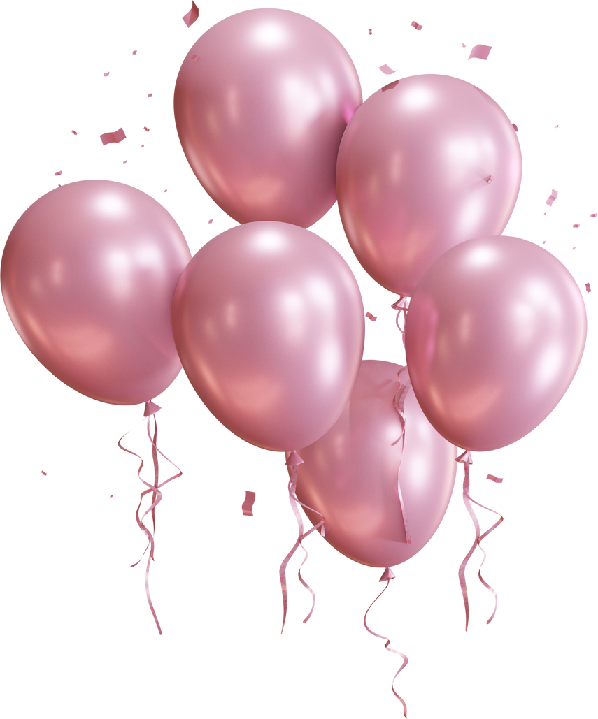 Pink Balloons Illustration